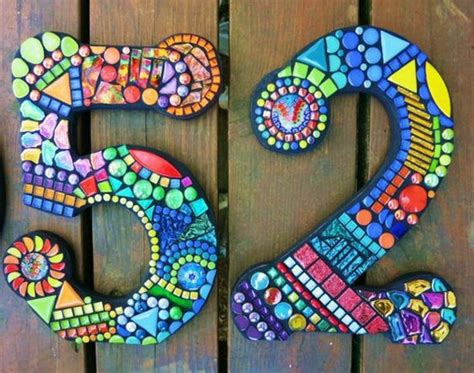 mosaic house numbers diy